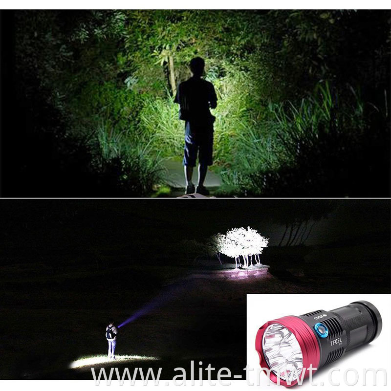 Portable Bright 10000 lumen flashlight 10x XM-L T6 3 Light Modes Handheld LED Torch Flashlight